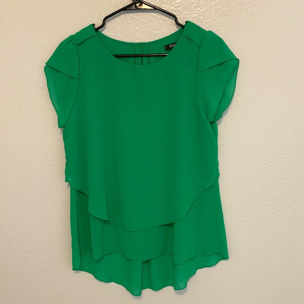 Green Layered Blouse. (L) Large
